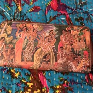 ICON LA vintage leather wallet. Great art! GUC.